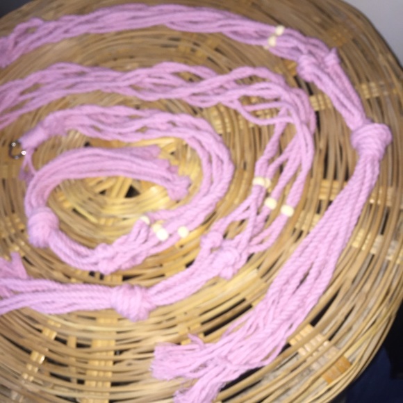 Macrame Succulent Plant Vase Wall Hanging PINK Set of THREE Self made Homemade - Picture 4 of 8